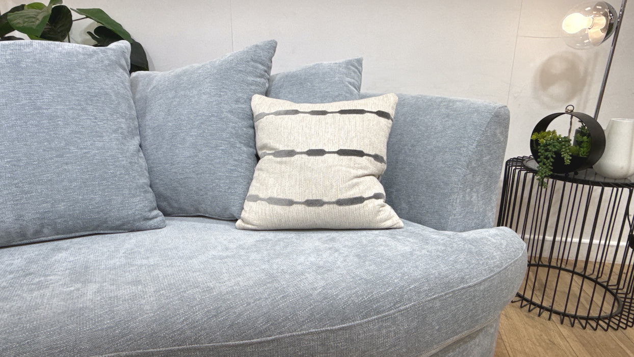 Sofology Chloe Fabric 4 Seater Pillow Back in Linen Look Chenille Sky Mix