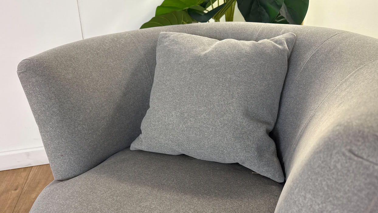 Sofology Islington Fabric Swivel Chair in Nordic Silver