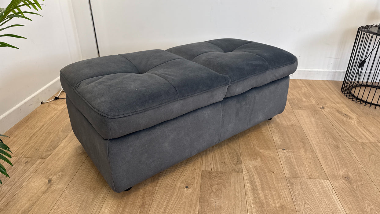 Marvella Footstool - Fabric Footstool  - Charcoal