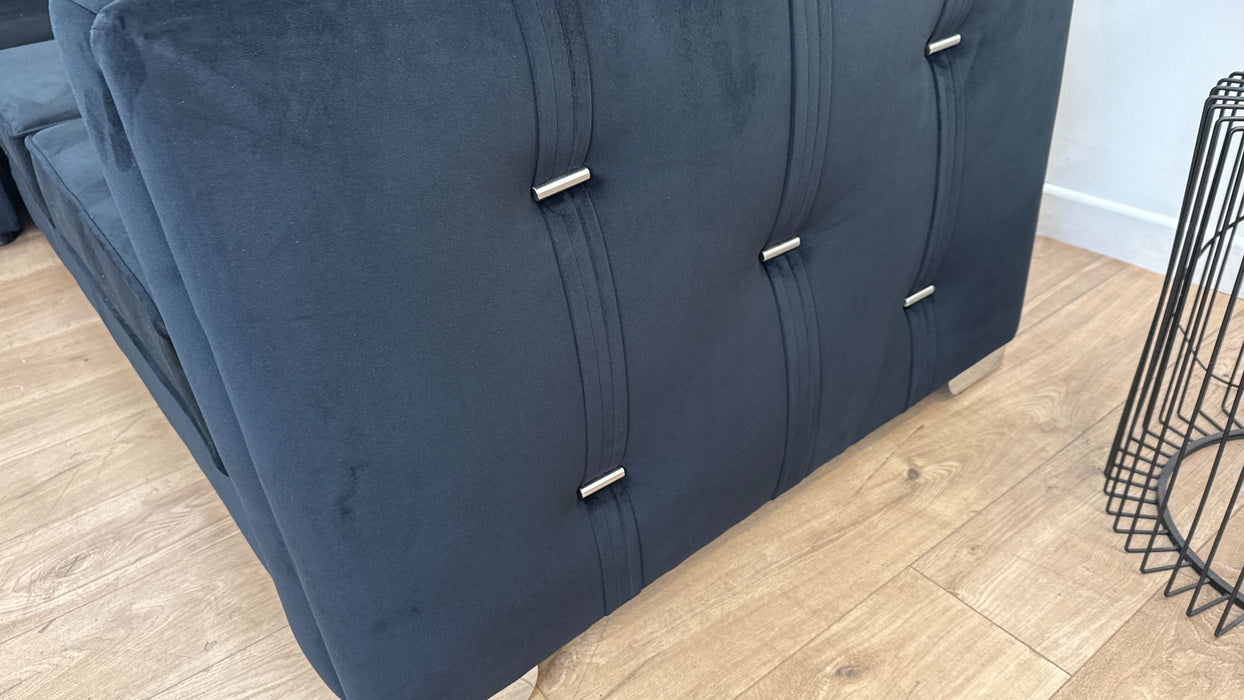 Sofology The Titan 1 Corner 2 Fabric Sofa in Festival Black/Bronze Mix