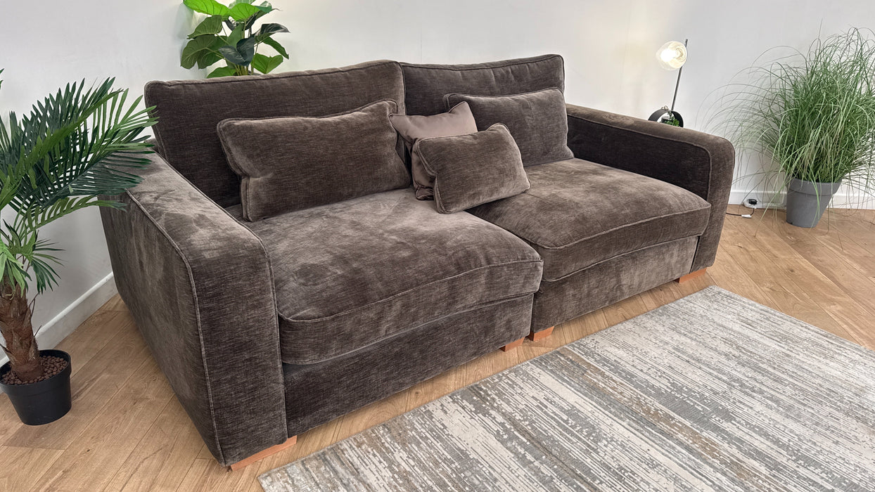Sofology Cavalli Fabric 3 Seater in Chenille Mushroom