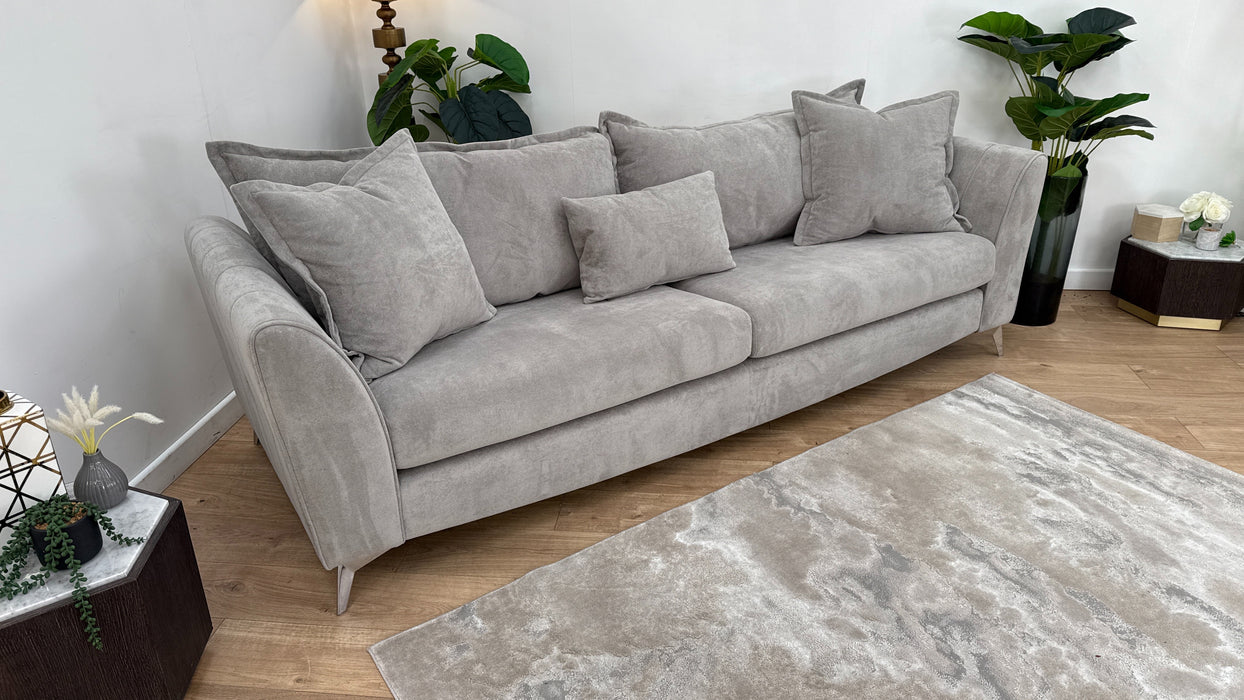 Sofology Luella Fabric Grande Sofa in Soft Sherpa Silver