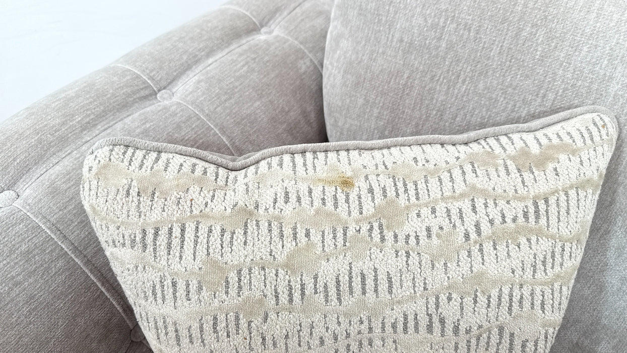 Sofology Highgrove Fabric 3 Seater Split Full Back Extra Flex in Luxury Deep Pile Chenille Silver