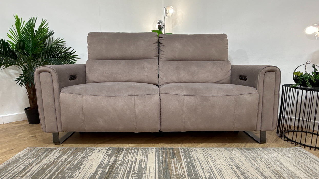 Sofology Ravello Fabric 2.5 Seater Power Recliner/Headrest in Lifestyle Flecked Nutmeg