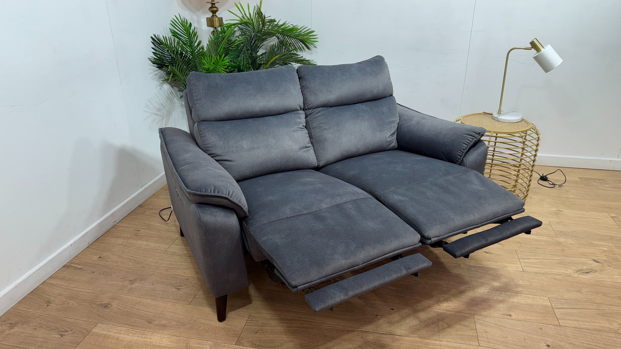 Sofology Arlo Fabric 2 Seater Power Recliner/Headrest in Lifestyle Flecked Charcoal