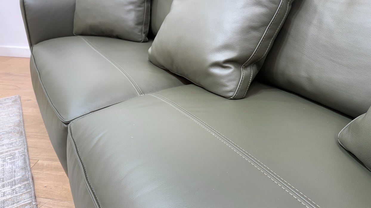Sofology Palazzo Leather 3 Seater without Trim in Trusty Matt Olive