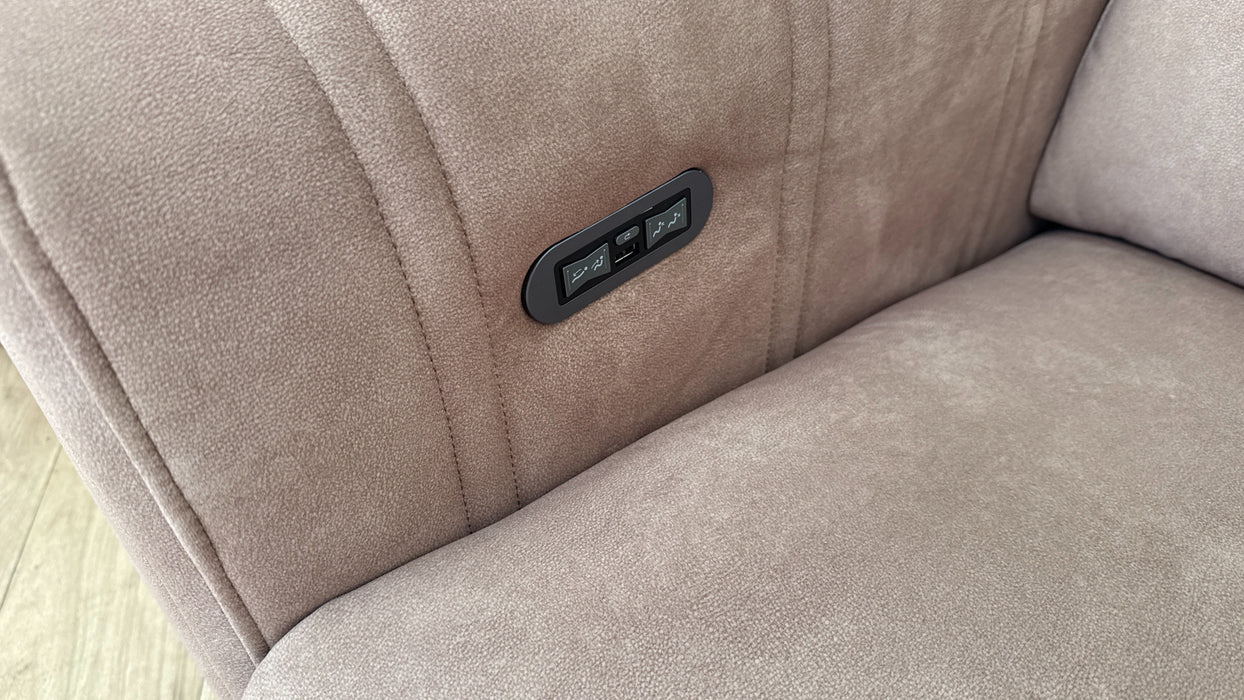 Sofology The Mason Fabric Recliner Chair Lifestyle Flecked Fabric Sand