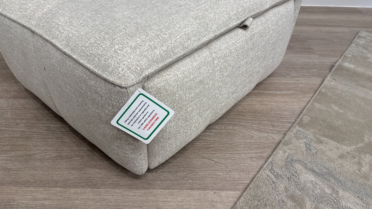 Sofology Lumiere Fabric Storage Footstool in Cream