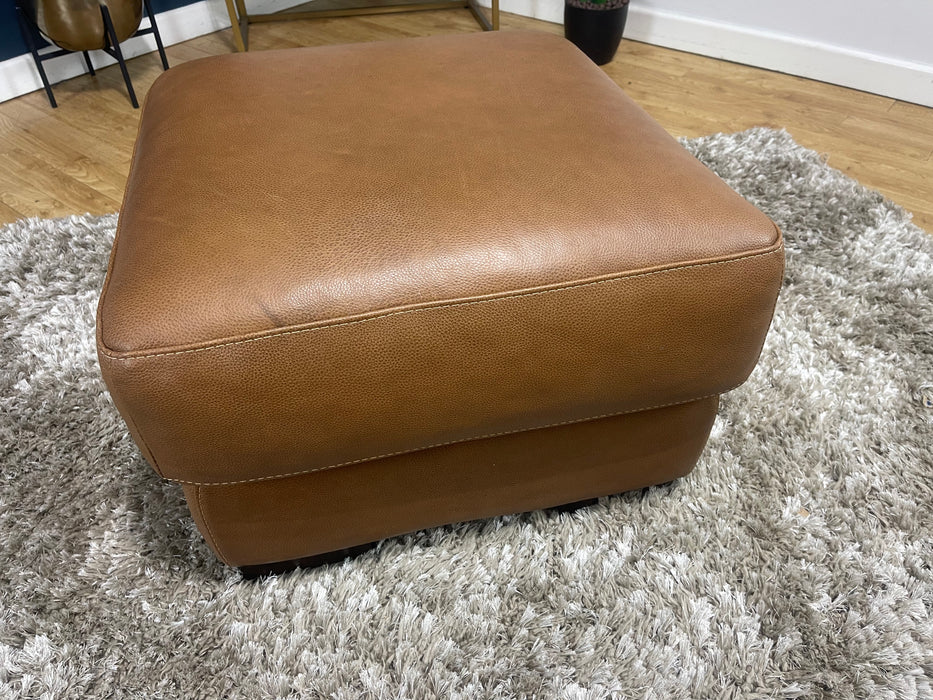 Santino Leather Footstool Apollo Tan (WA2)