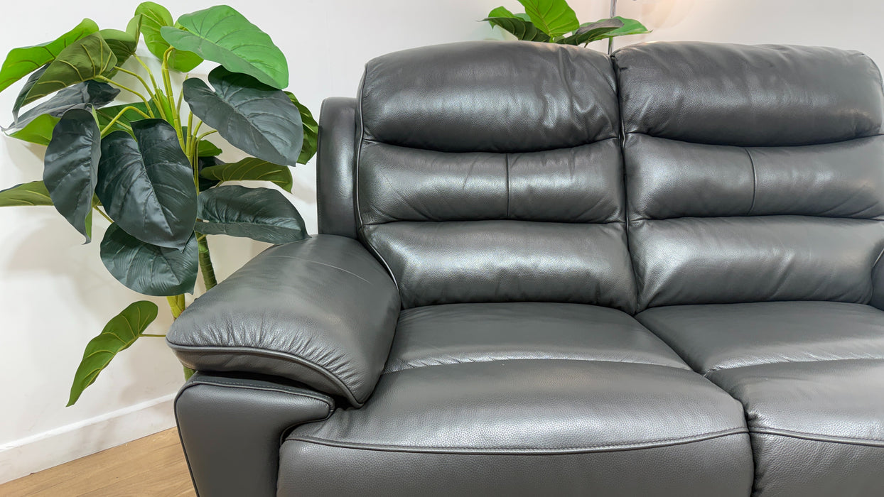 DFS Premier 2 Seater Leather Power Recliner Sofa in Graphite