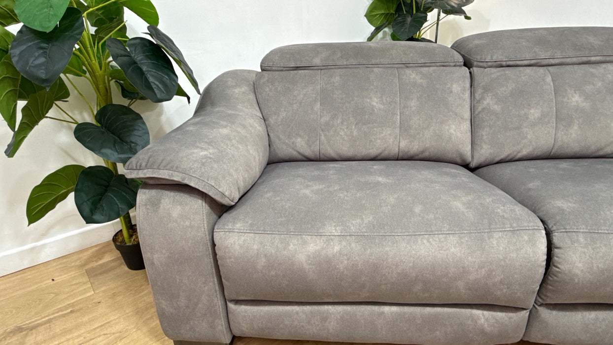 Sofology Carrera Fabric 2.5 Seater Power Recliner/Headrest in Lifestyle Flecked Mocha
