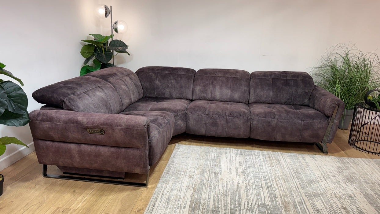 Sofology Packham Fabric 1 Corner 3 Power Recliner/Headrest in Decent Charcoal