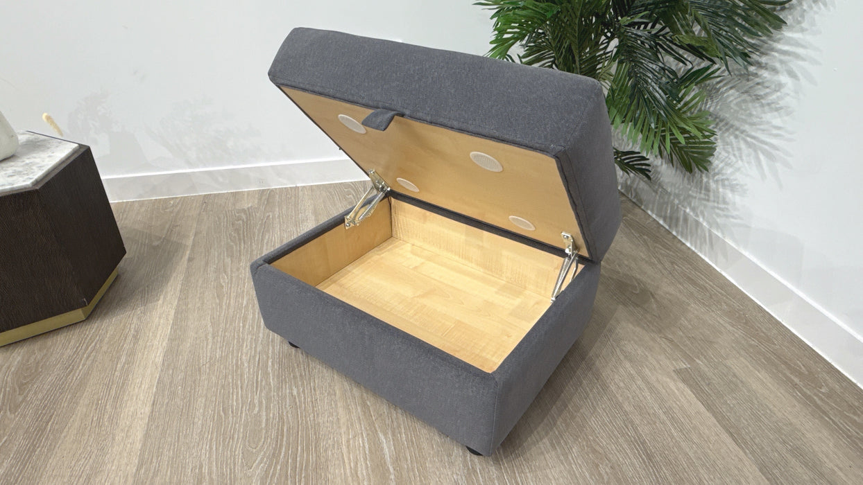 Sofology Islington Fabric Storage Footstool in Grey