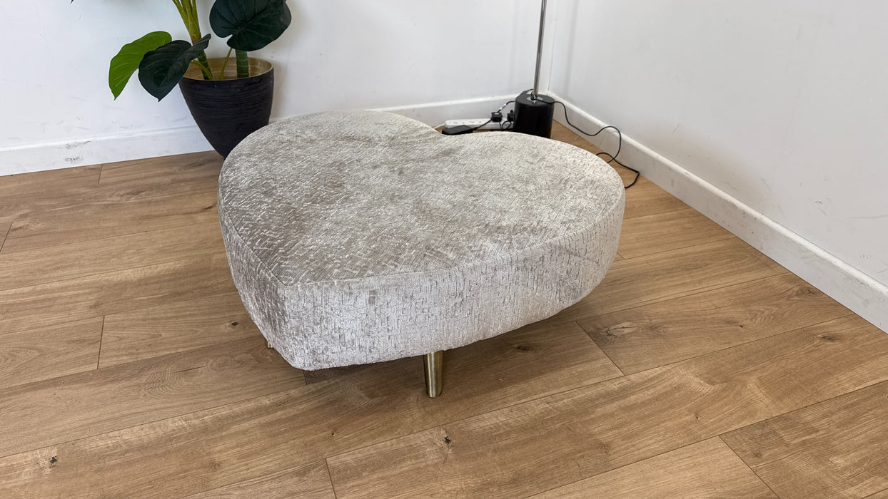 Gabrielle - Fabric Footstool  - Silver