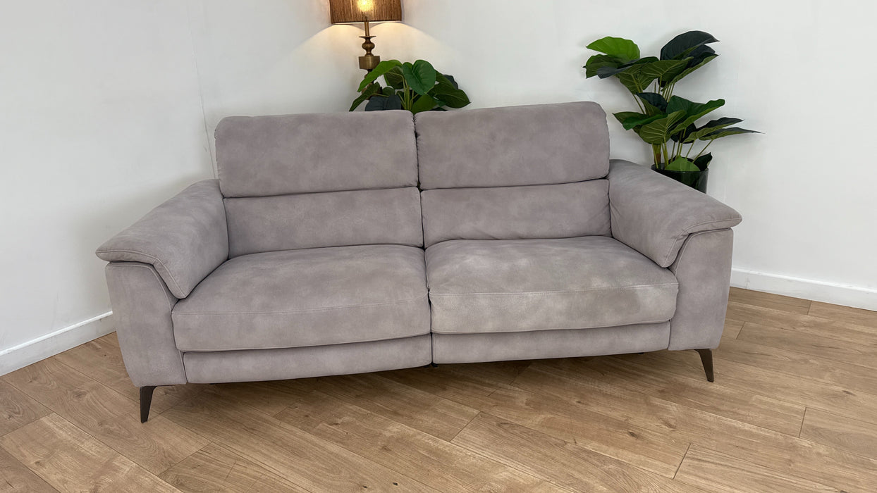 Sofology Illinois Fabric 3 Seater Power Recliner/Headrest in Lifestyle Mottled Marble