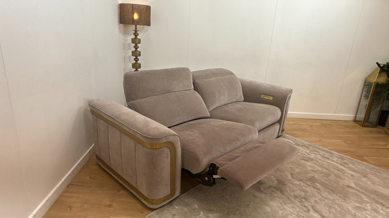 Sofology Plaza Fabric 2.5 Seater Power Recliner/Headrest in Relaxed Chenille Nutmeg