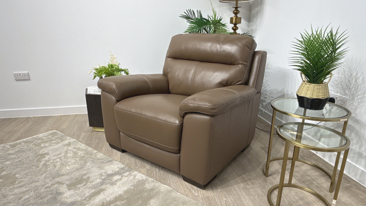 DFS Tristan Leather Chair in Pecan