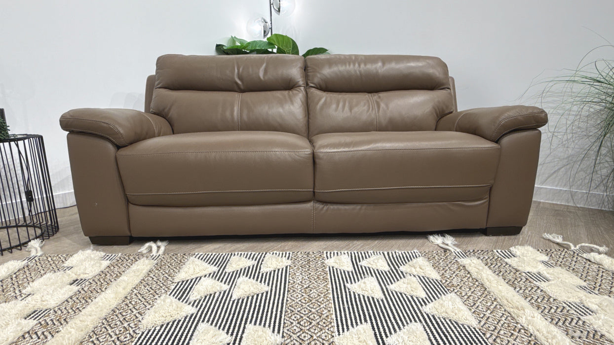 DFS Tristan 3 Seater Leather Sofa in Pecan