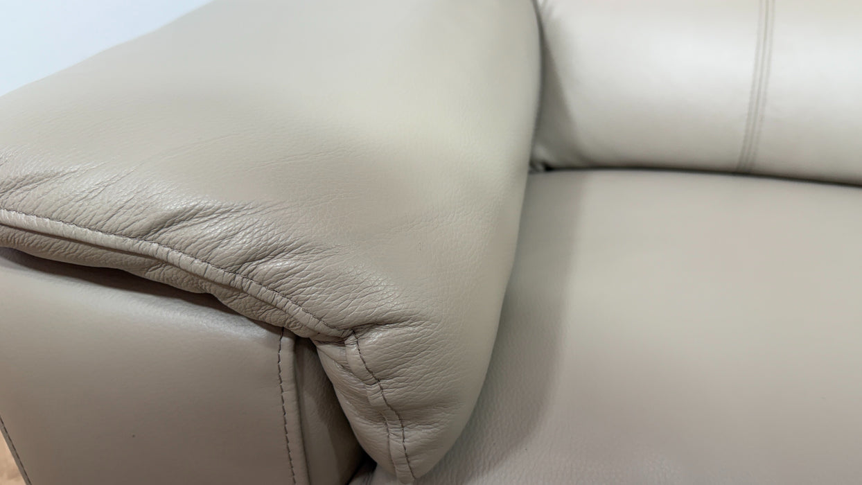 Sofology The Fratelli Leather 2 Seater Power Recliner/Headrest in Trusty Embossed Stone