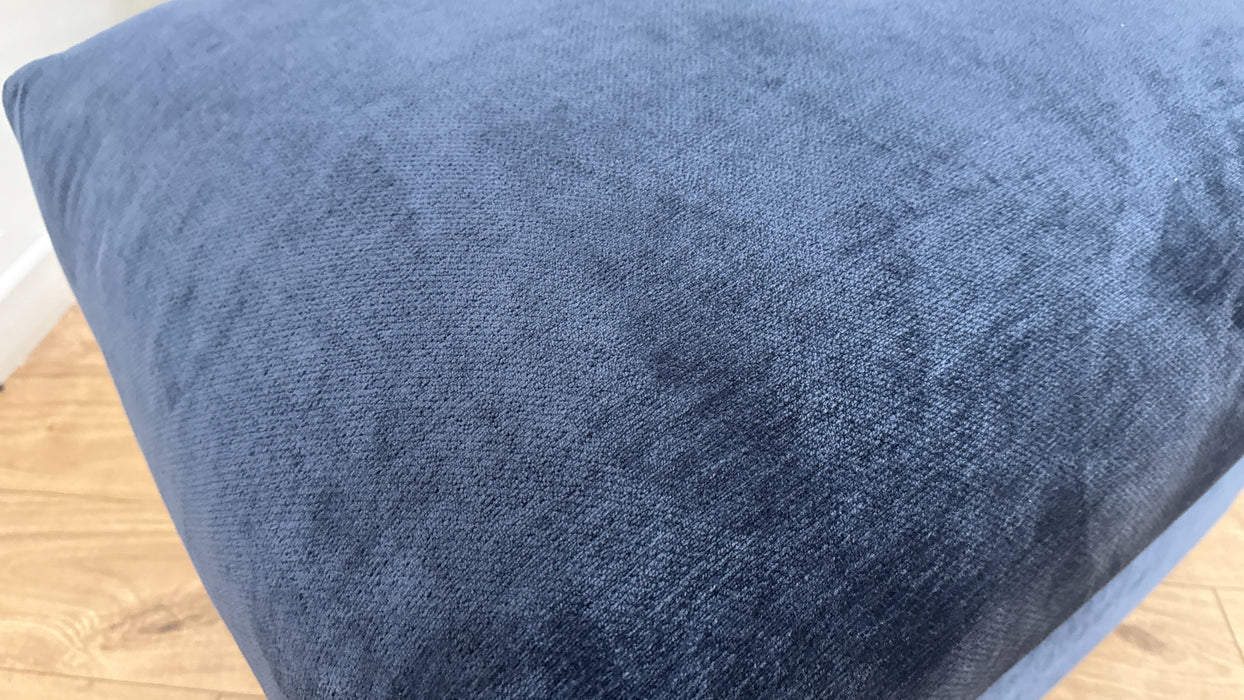 Sofology Georgio Fabric Designer Extra Flex Footstool in Luxury Deep Pile Chenille Denim