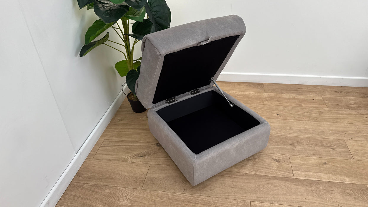 Sofology Marvella Fabric Storage Footstool in Lifestyle Flecked Stone