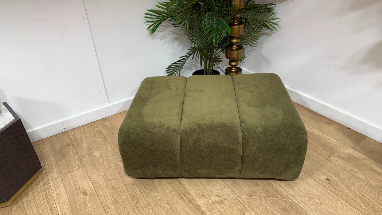 Sofology Waldorf Fabric Storage Footstool in Soft Sherpa Olive