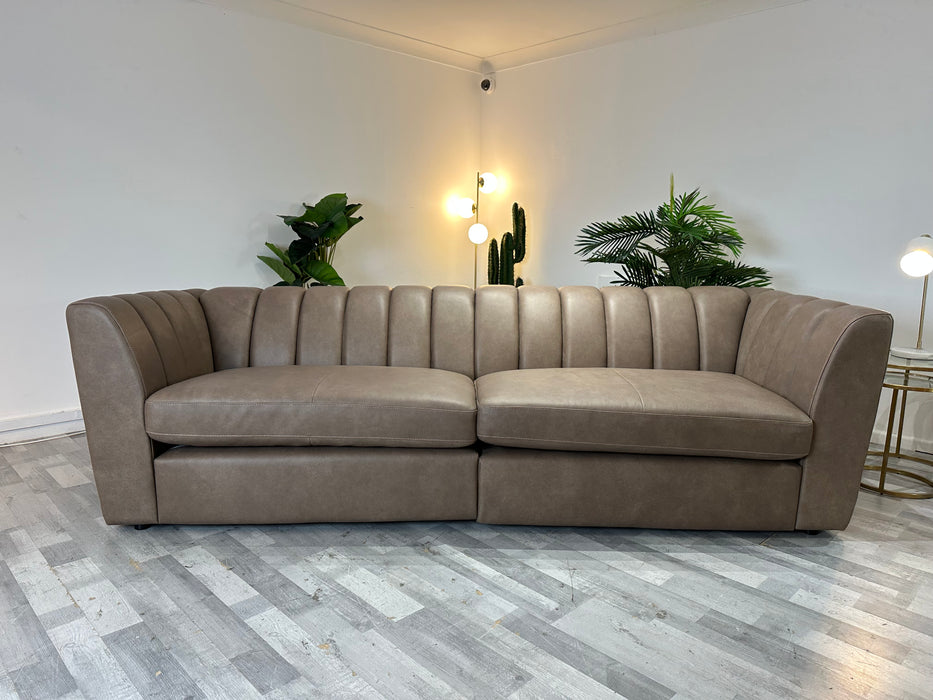 Downtown 4 Seater Split - Leather Relaxed Natural Grain Leather Taupe Mix