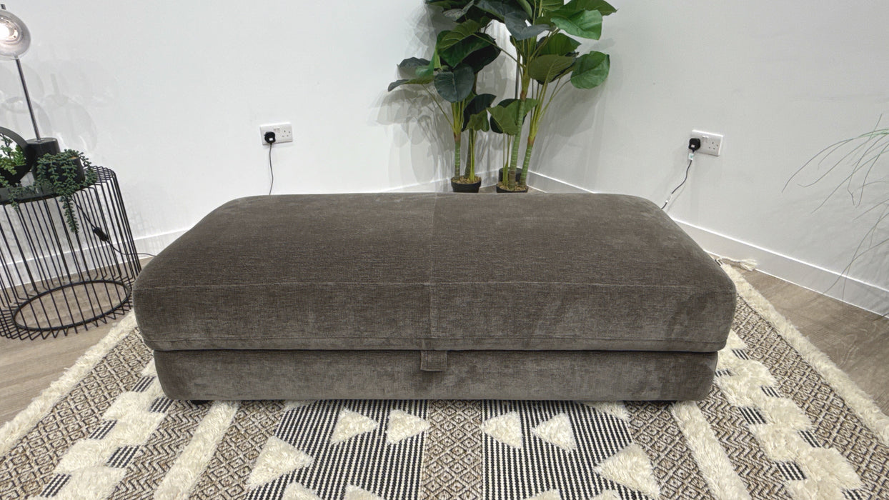 Sofology Harrington Fabric Designer Storage Footstool in Luxury Deep-Pile Chenille Mole Montreal Mole