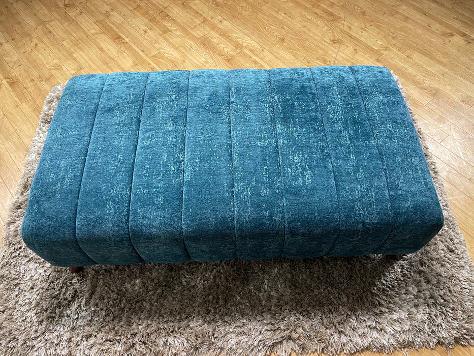 Midland Hill Bench Footstool Meridian Teal Fabric (WA2)