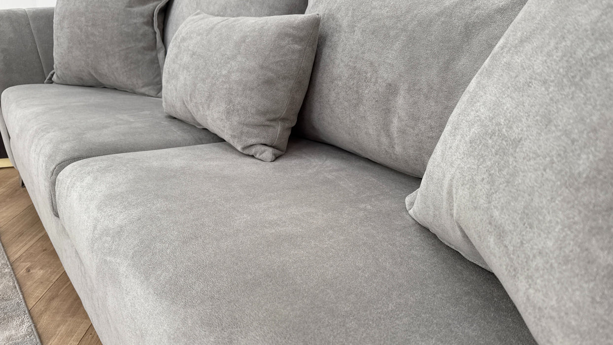 Sofology Luella Fabric Grande Sofa in Soft Sherpa Silver