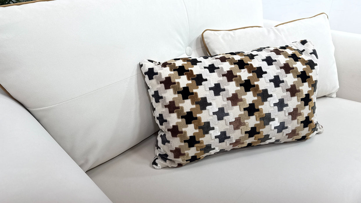 Sofology Remy Fabric Loveseat in Super Matt Velvet Ecru Mix