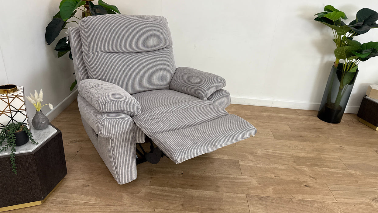 DFS Manual Recliner Fabric Chair in Grey Mix