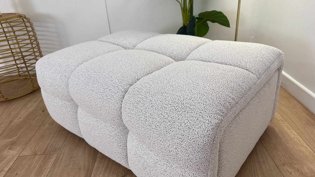 Sofology The Lunar Footstool in Woven Boucle Moonstone