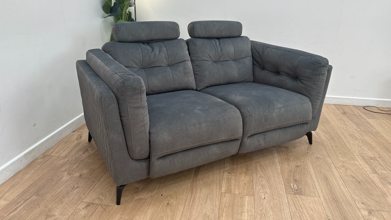 Sofology The Muse 2 Seater Fabric Recliner Sofa in Lifestyle Flecked Mineral Green