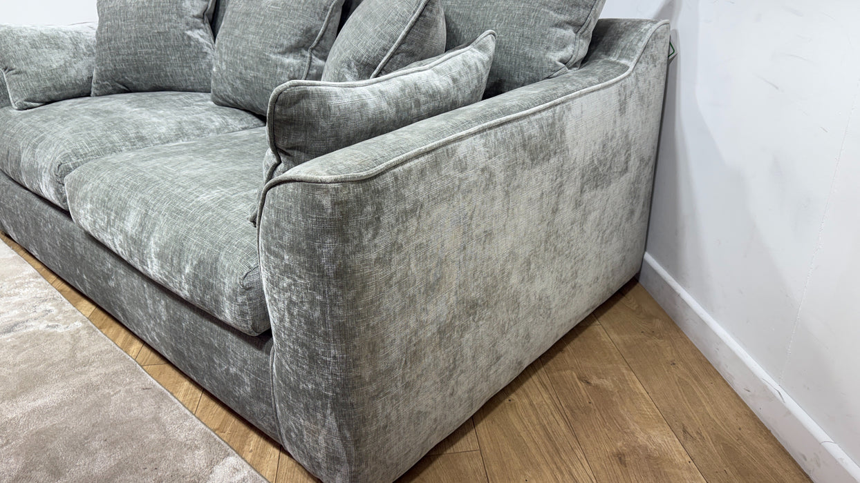 Sofology Georgio Fabric 3 Seater Feather Flex Seats in Luxe Chenille Light Sage