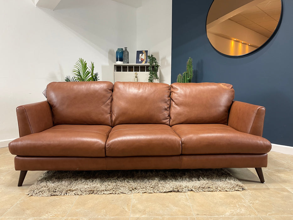 Angelo 3 Seater Leather Sofa Caruso Caramel The Sofa