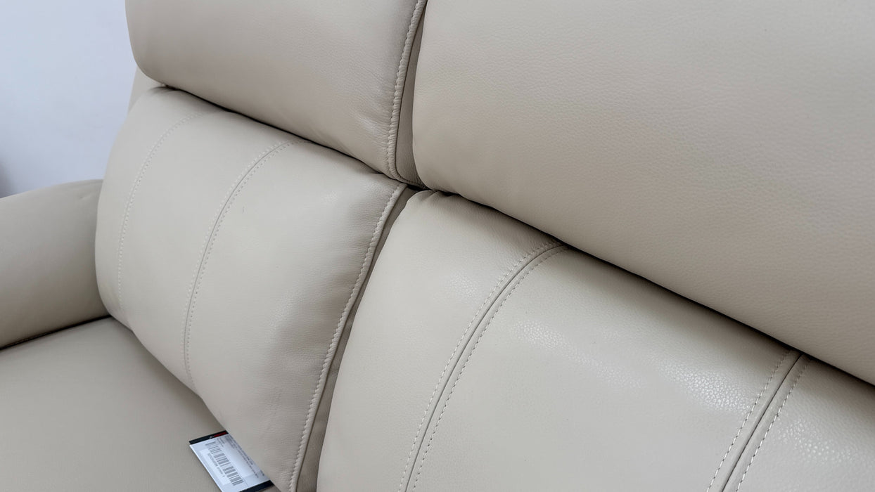 Sofology Gracie Leather 2 Seater Power Recliner/Headrest in Trusty Sheen Bone China