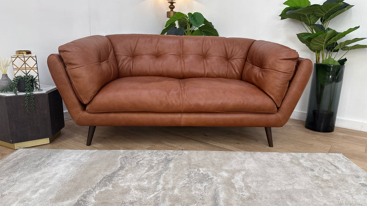 Sofology Hygge Leather 2 Seater in Relaxed Soft Tan