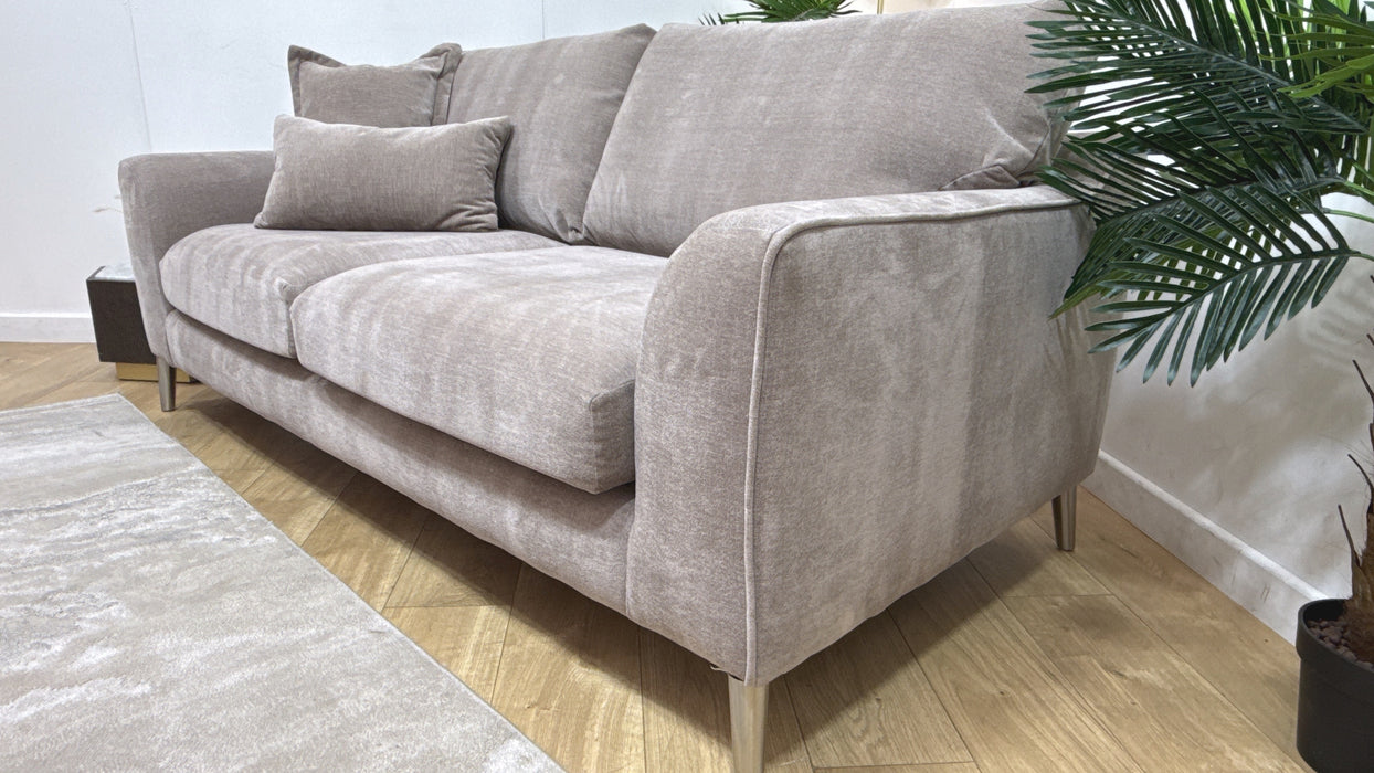 Sofology Mayfair Fabric 3 Seater Foam Seats in Soft Chenille Wicker