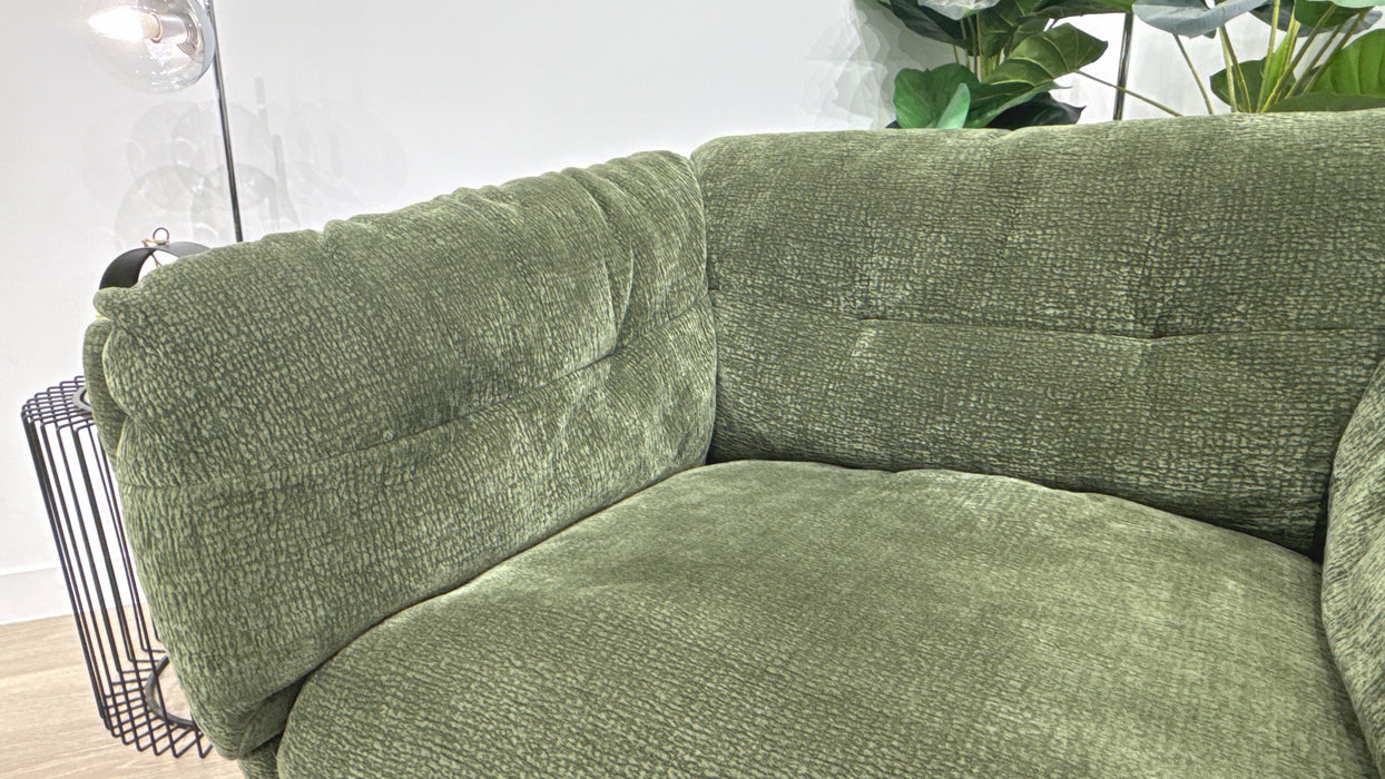 Sofology Hygge Fabric Loveseat in Heavy Textured Chenille Olive