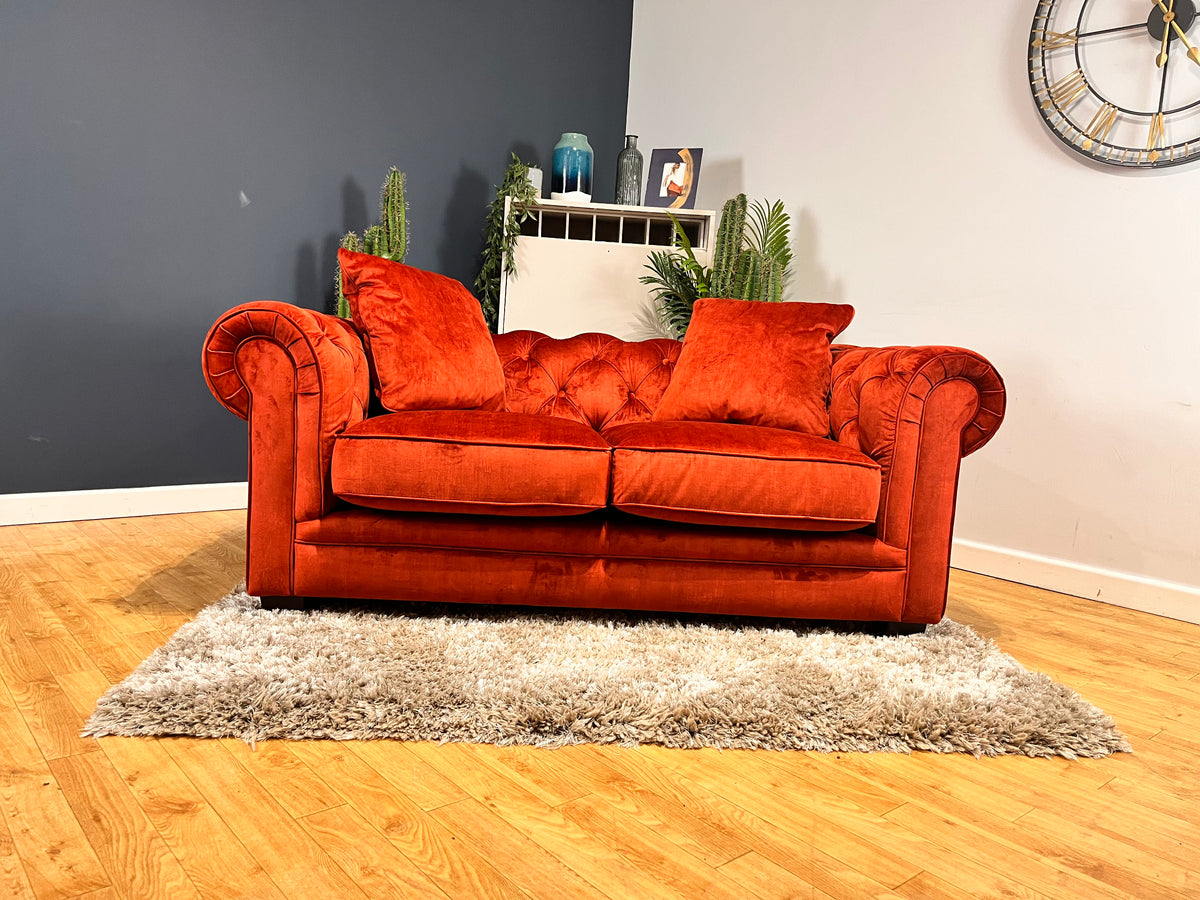 Oxford 2 Seater Fabric Sofa Heritage Sunset — The Sofa Clearance Outlet