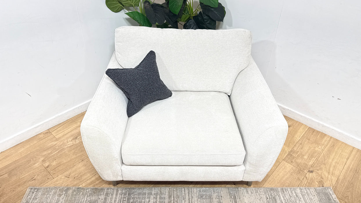 Sofology Hackney Fabric Loveseat Sprung Seats in Linen Look Chenille Mist Mix