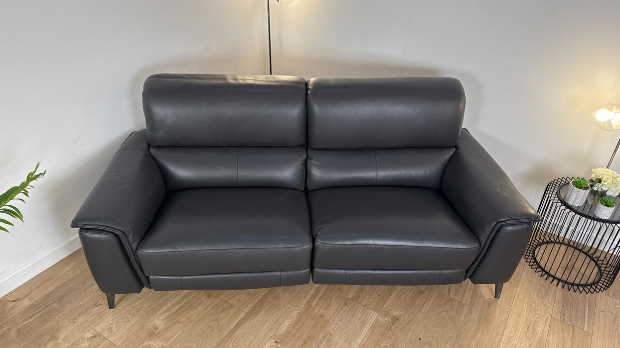 Auberon 3 Seater - Leather Power Recliner + Power Hdrst Sofa