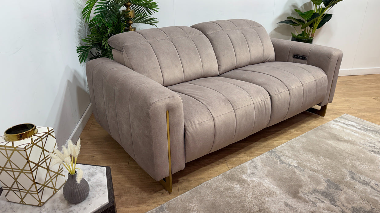 Sofology Paramount Fabric 2.5 Seater Power Recliner/Headrest in Lifestyle Flecked Nutmeg