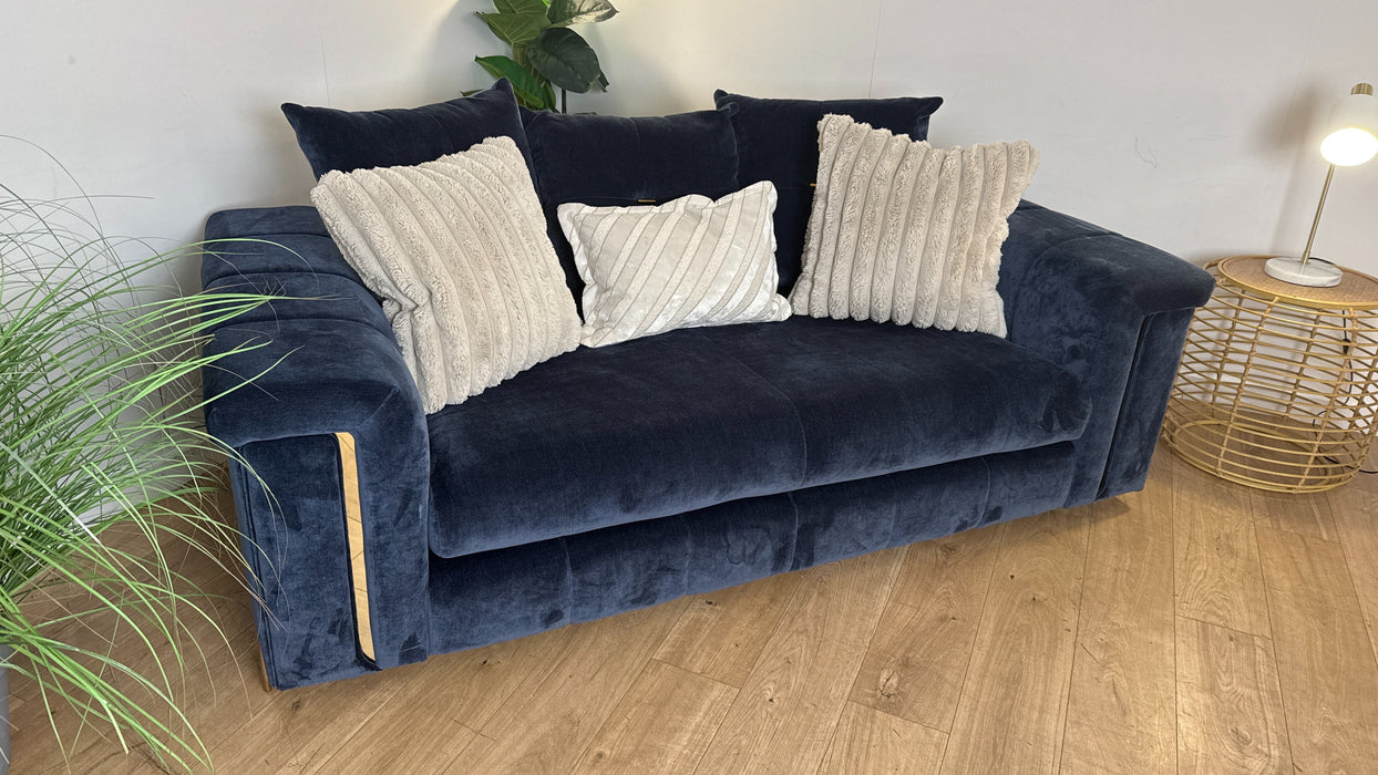 Sofology The Oscar 4 Seater Fabric Sofa in Fine Textured Chenille Navy Mix