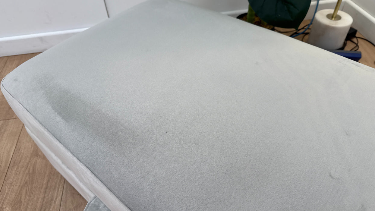 Sofology The Fitzrovia Fabric Storage Footstool in Matt Velvet Silver Without Trim