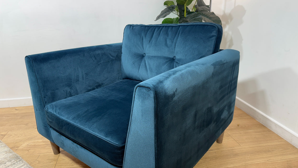 Sofology Cricket Fabric Chair in Teal Velvet