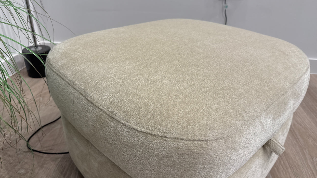 Sofology Sydney Fabric Storage Footstool in Lustre Chenille Natural
