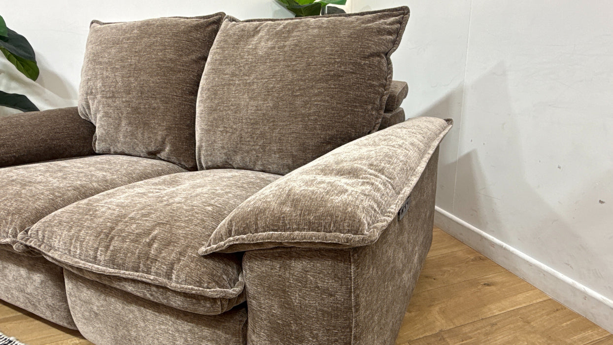 Sofology Embrace 2 Seater Power Recliner/Headrest in  Chenille BrownFab