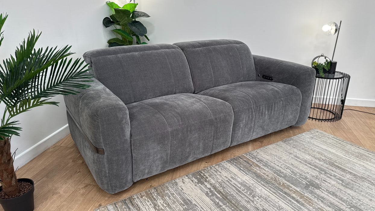 Sofology The Lumiere 2.5 Seater Fabric Sofa in Relaxed Chenille Charcoal